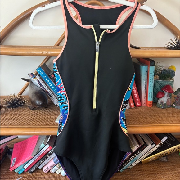 Roxy Black Swimsuit with Vibrant Accents - Picture 1 of 5